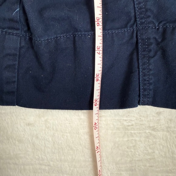 LOFT Navy Blue Cotton Carpenter Wide Leg Patch Pocket Pants Size 12 High Rise - Picture 8 of 8